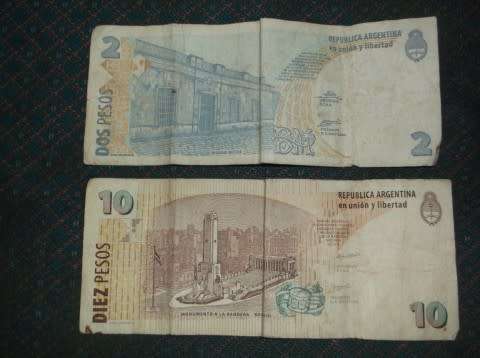 BANKNOTES : REPUBLICA ARGENTINA ( 2 & 10 PESOS )